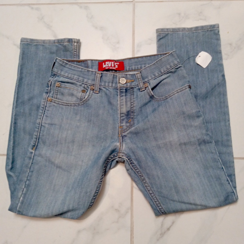 KIDS Levi’s Skinny 511 Original Jeans Size 14 REG W27 L27 Light Blue Wash Denim